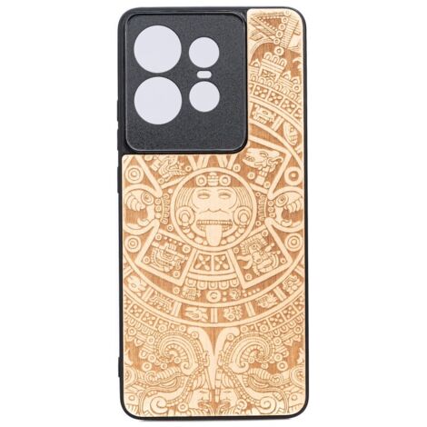 Custodia in legno Bewood per Motorola Edge 50 Pro CALENDARIO AZTECO ANIEGRE (1/2)