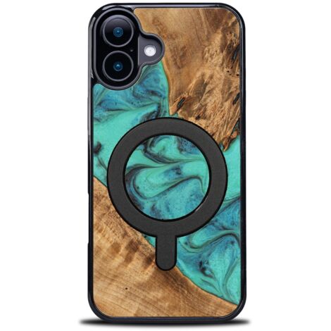 Custodia Bewood Unique per iPhone 16 Plus - Turchese con MagSafe (1/5)