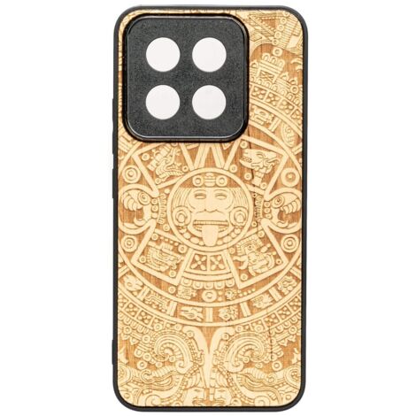 Custodia in legno Bewood per Xiaomi 14T CALENDARIO AZTECO ANIEGRE (1/2)