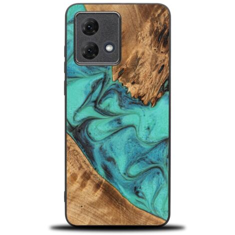 Custodia Bewood Unique per Motorola G84 5G - Turchese (1/2)