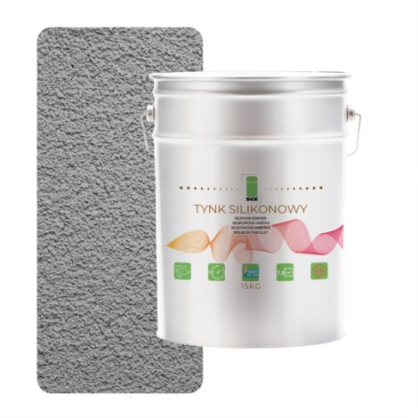 INTONACO SILICONICO GRIGIO PER FACCIATE ESTERNE GRIGIO 1,5 MM PREMIUM 15 KG