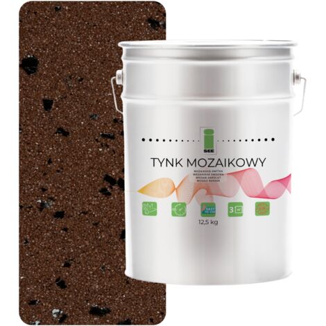 INTONACO MOSAICO IN RESINA MARRONE CON MICA CLASSE 1 MOSAICO 12,5 Kg RESISTENTE AL GELO