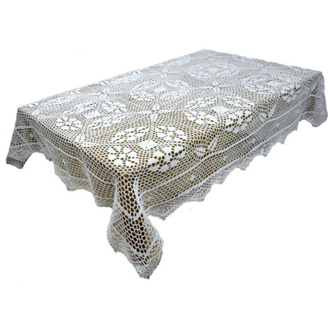 Tovaglia filo bianco 150/260 cotone naturale all'uncinetto tovaglia bianca (1/5)