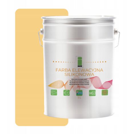 PITTURA PER FACCIATE AL SILICONE GIALLO, PERMEABILE AL VAPORE, 5L, ANTIALGA (1/5)