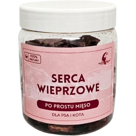 Cuori di maiale liofilizzati per cani e gatti fonte naturale di taurina e coenzima Q10 per chi soffre di allergie GUSTO SANO 70 g