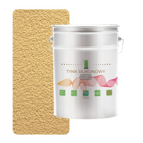 INTONACO SILICONICO PER ESTERNI, GIALLO PALLIDO, 1,5 MM PREMIUM, 15 KG