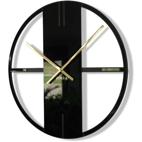 Orologio da parete unico in metallo nero da 50 cm