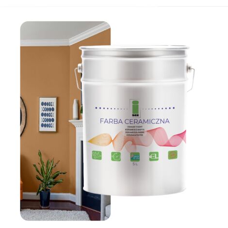 PITTURA MURALE IN CERAMICA, LAVABILE, BEIGE PASTELLO, 5L, POLONIA