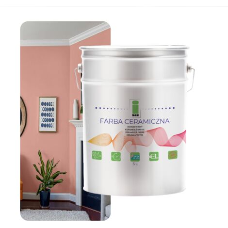 PITTURA MURALE IN CERAMICA, LAVABILE, ROSA CIPRIA, 5L, ANTIMACCHIA