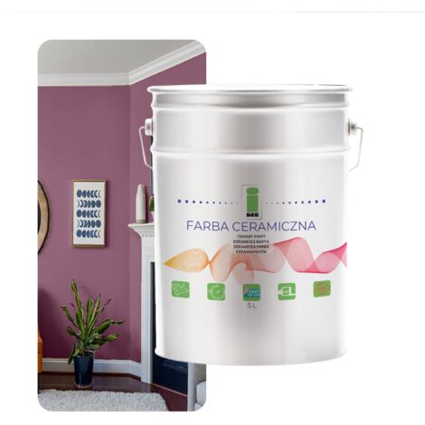 PITTURA MURALE IN CERAMICA, LAVABILE, VIOLA, 5L, DA NEGOZIO DI FABBRICA (1/5)