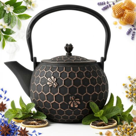 Bollitore in ghisa da 1,8 l con infusore per tè e dettagli in rame (1/5)