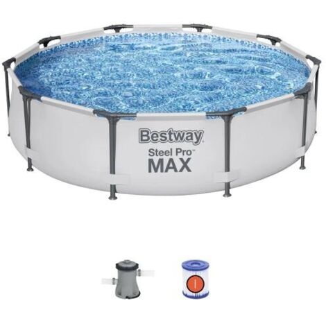 Bestway Piscina Rotonda Steel Pro MAX 56408 - 305x76cm con Filtro a Cartuccia