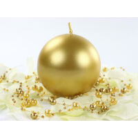Candela metallica Ball, oro, 8 cm (1 confezione / 6 pz.)