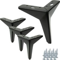 Set di 4 gambe per mobili Star, nero opaco, altezza 13 cm