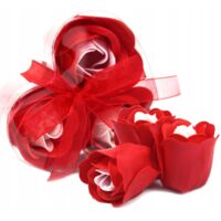 Set di 3 fiori di sapone Rose rosse