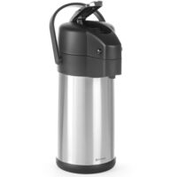 Thermos in acciaio per ristorazione con pompa per bevande calde, capacità 3L - Hendi 445877