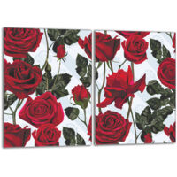 Protezione per piano cottura in vetro 2x40x52 Rose