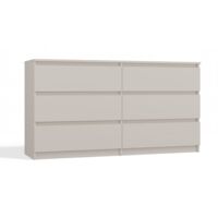 ASTER - Grande cassettiera camera da letto soggiorno ufficio - 6 cassetti - 138x40x75cm - 6 cassetti - Stile scandinavo