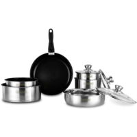Set di pentole in acciaio inox Kitchencook FLEX10 da 10 pezzi