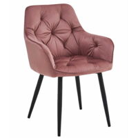 Sedia JORK - velluto rosa / gambe nere x 1
