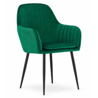 Sedia LUGO - velluto verde / gambe nere x 1