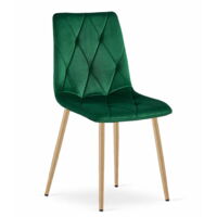 Sedia LIBRA - velluto verde scuro / gambe color legno x 1