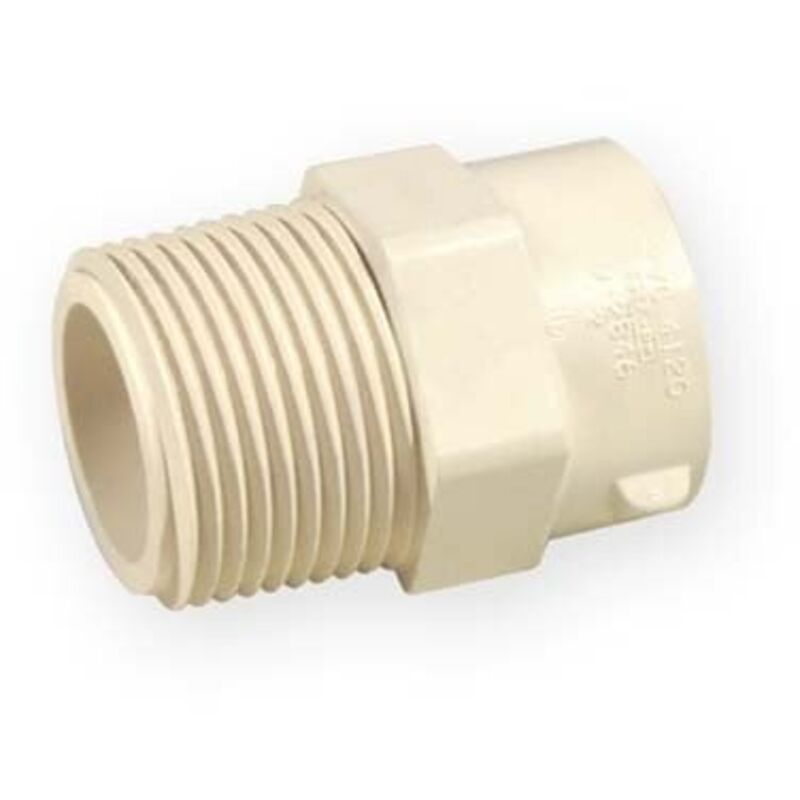 Niple roscado macho/hembra de PVC-C de 2