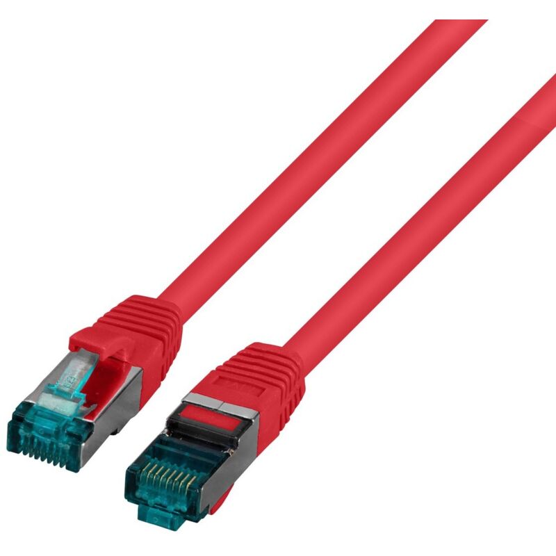 Cable de conexión RJ45 S/FTP cat. 6A LSZH rojo 1 m