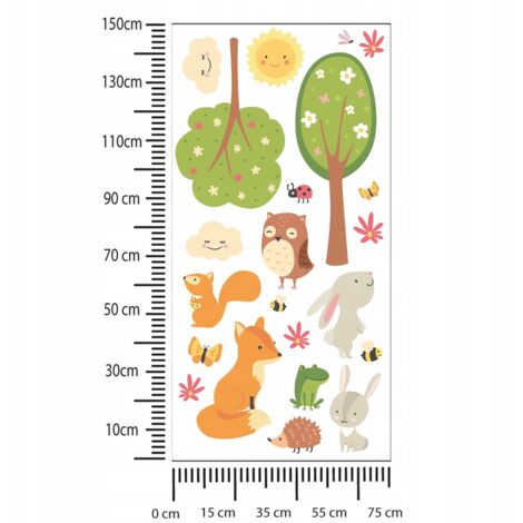 Pegatinas infantiles Árboles y Animales 75x150cm (1/2)