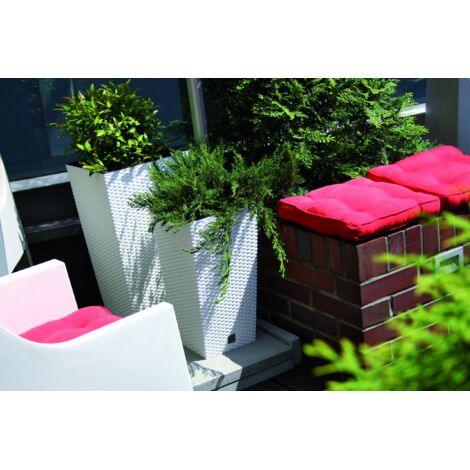 Vaso da fiori con inserto Rato Low Prosperplast colori Antracite , Bianco ,Umbra