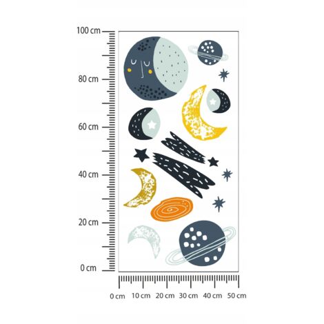 Pegatinas infantiles Luna y Planetas 50x100cm (1/2)