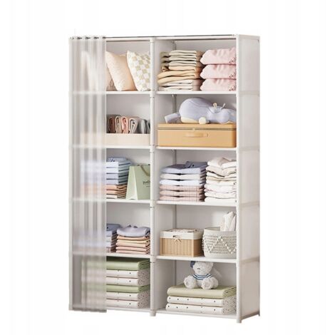 ARMARIO MODULAR PLEGABLE CON PERCHA ARMARIO METÁLICO 155x28x80 cm (1/5)