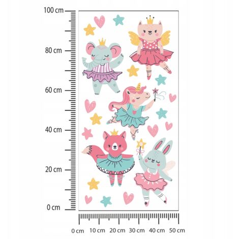 Pegatinas infantiles Hadas de colores 50x100cm (1/2)