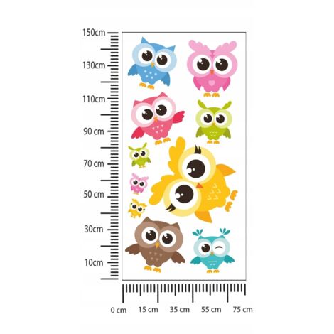 Pegatinas infantiles Búhos de colores 75x150cm (1/2)