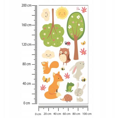 Pegatinas infantiles Árboles y Animales 100x200cm (1/2)