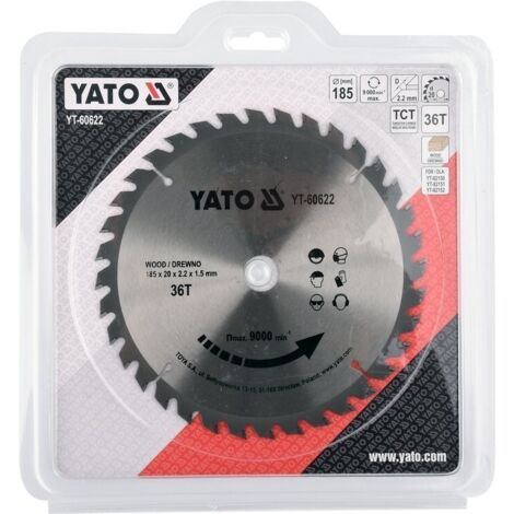 Discos Sierra Circular Madera YATO (60 Dientes) Profesional- Discos Para Sierra Circular, Corte Madera Ingletadora Disco Sierra Madera Para Sierra Circular En Widia Diseñada Para El Corte Transversal