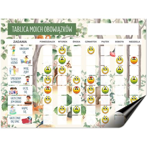 Planificador magnético Pizarra motivacional Lista de tareas para niños + emoticonos