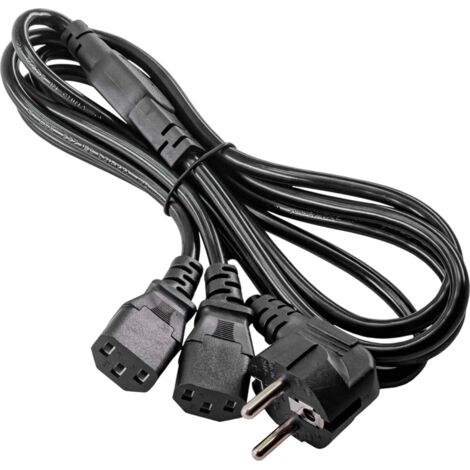Cable de alimentación AKYGA ''Y'' AK-PC-04A divisor CCA CEE 7/7 / 2x IEC C13 1,8 m (1/3)