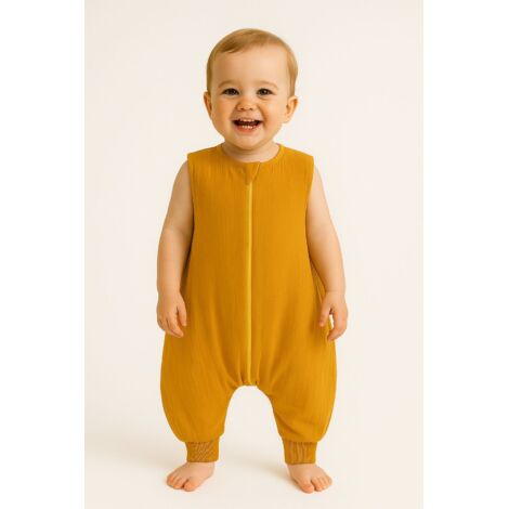 Saco de dormir de muselina para niños con piernas XL 2-4 años verano TOG 1.0 - mostaza