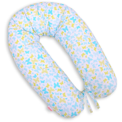 Almohada de embarazo más larga para que las embarazadas duerman + funda extraíble - Mariposas Azules