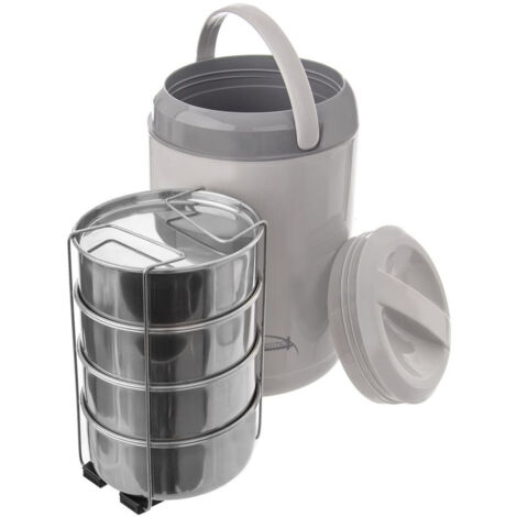 Fiambrera térmica, 4 compartimentos, 4 x 800 ml