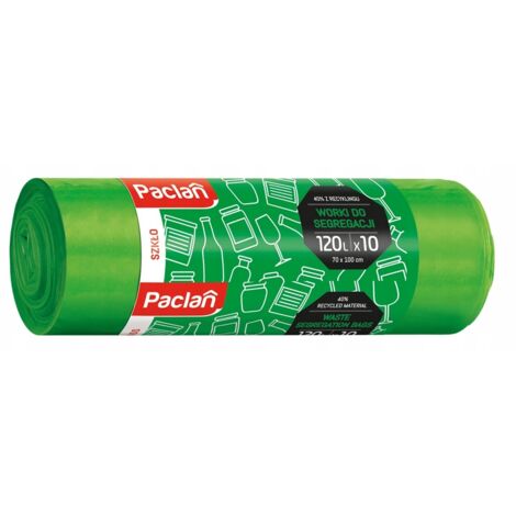 Bolsas de basura Paclan 120 l 10 unidades 139410 verde (1/2)