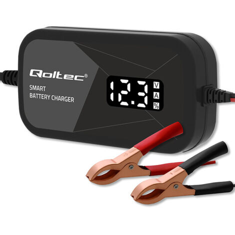 Cargador inteligente con microprocesador Qoltec de 12 V y 2 A Cargador de batería de gel AGM LCD (1/5)