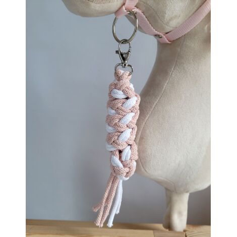 Cuerda de plomo para caballito de juguete - Blanco y rosa empolvado