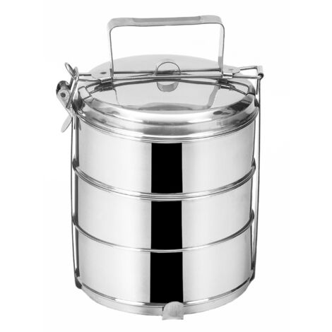Fiambrera de acero de 3 niveles 3x1 l