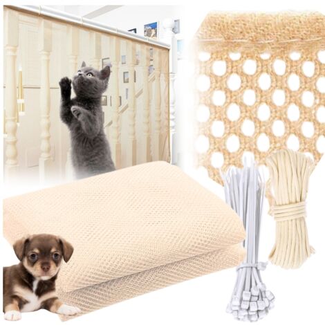 Malla protectora para barandillas sin taladrar, escaleras, balcones para mascotas, 300cm