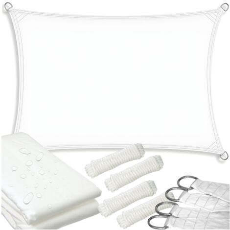 Toldo impermeable blanco para lluvia, sol y rayos UV, 4 x 5 m (1/5)