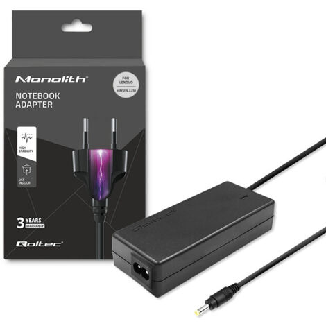 Adaptador de corriente Qoltec para portátil Lenovo de 45 W 20 V 2,25 A 4,0 x 1,7 + cable de alimentación (1/5)