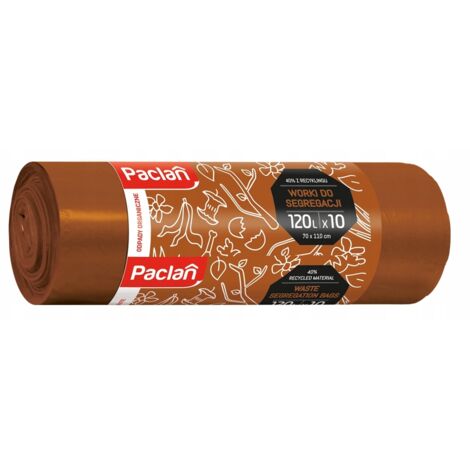 Bolsas de basura Paclan 120 l 10 unidades 139380 marrón (1/2)