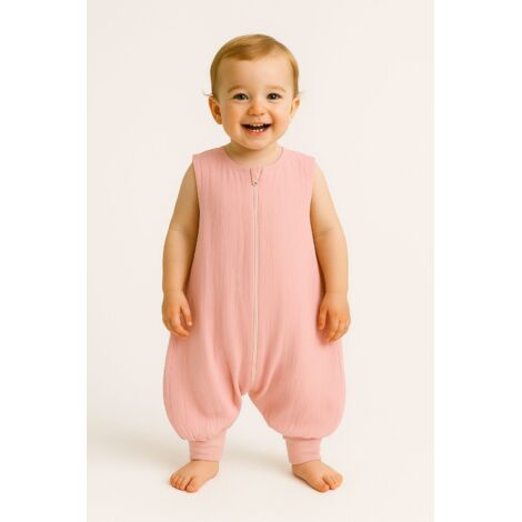 Saco de dormir de muselina para niños con piernas XL 2-4 años verano TOG 1.0 - rosa pastel